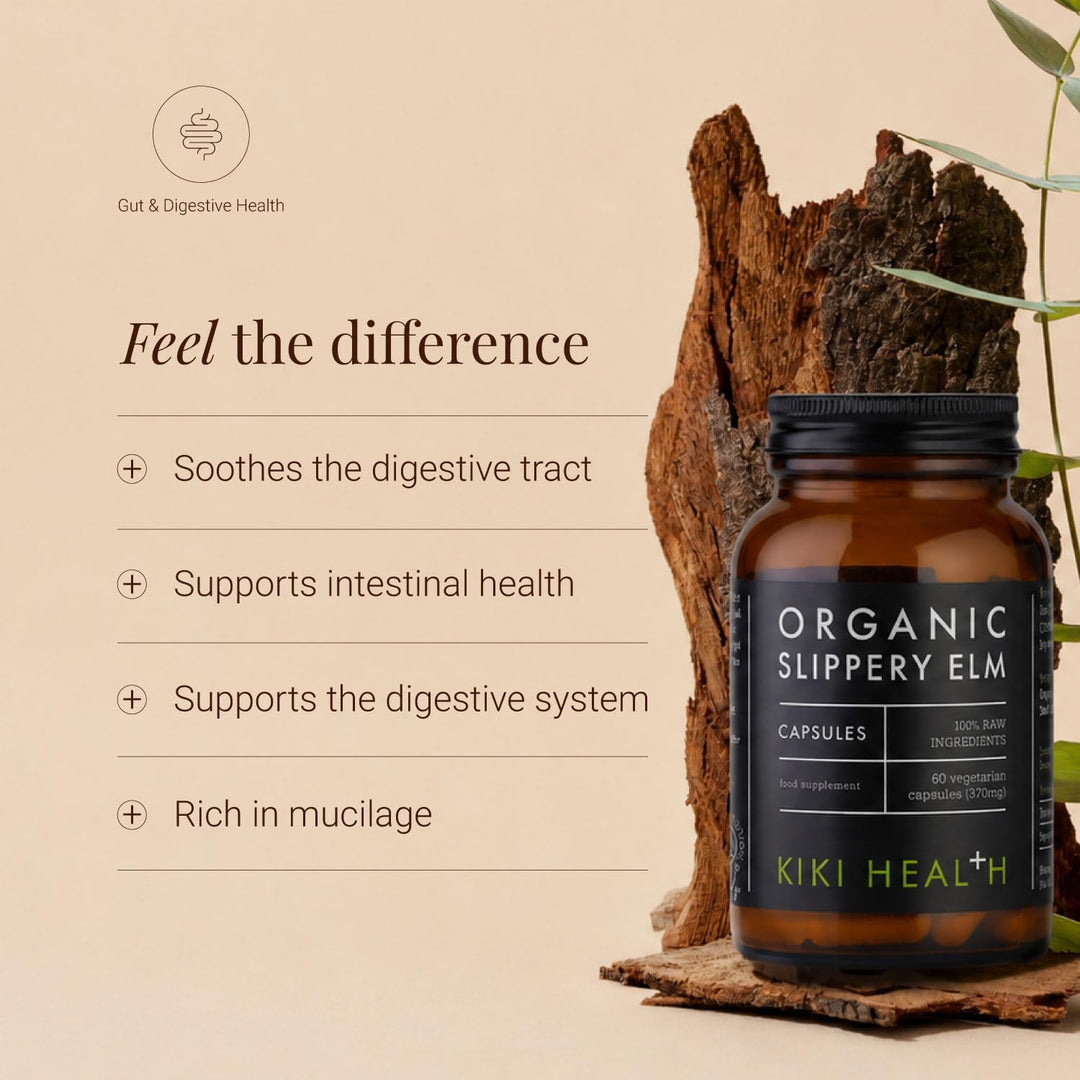 KIKI Health Organic Slippery Elm, 340 mg, 60 Count