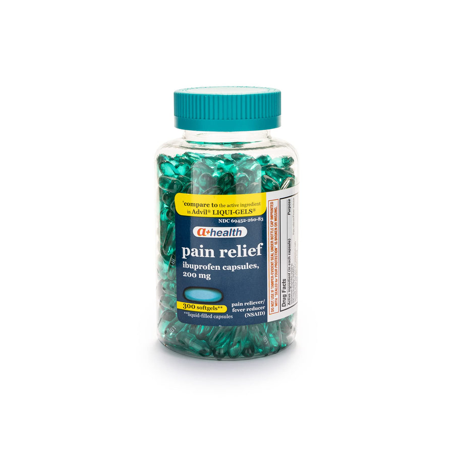 A+Health Ibuprofen Pain Reliever Softgels, 200 mg, 300 Count