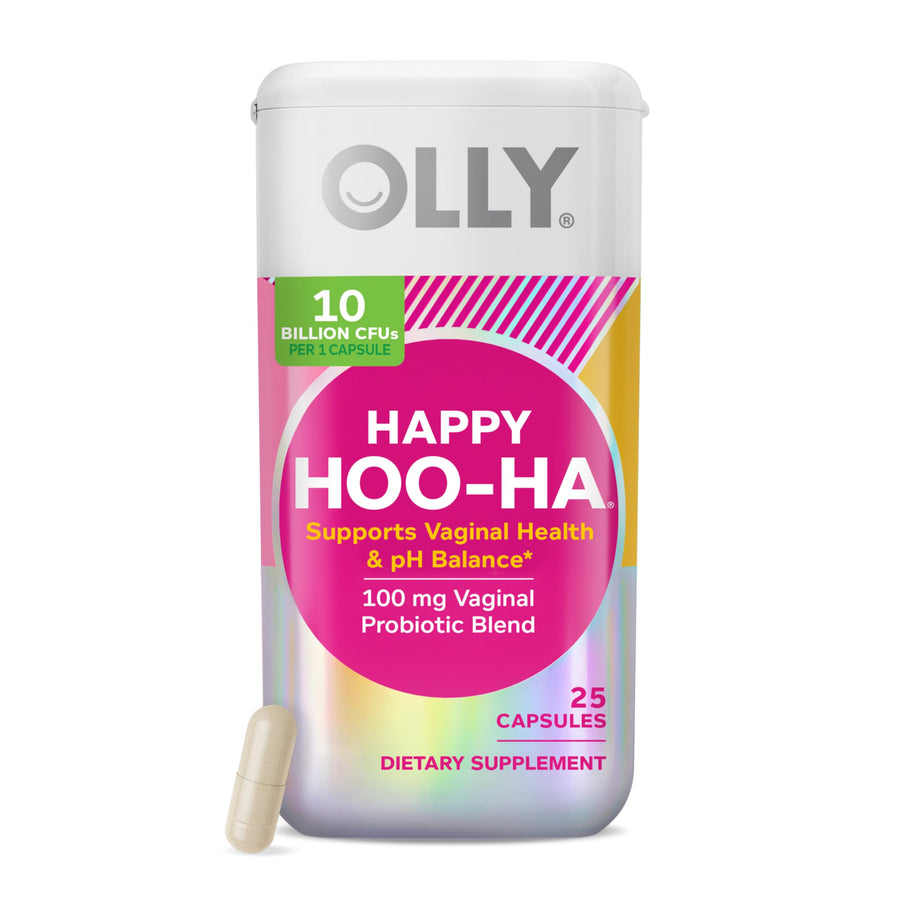 OLLY Happy Hoo-Ha Probiotic Capsules, 10 Billion CFU, 25 Count