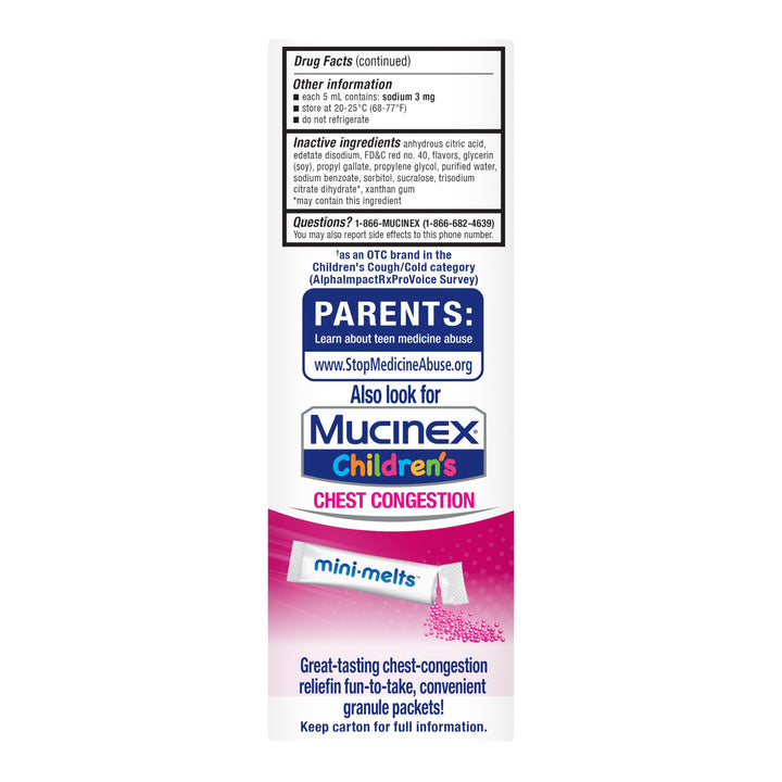 Mucinex Children's Multi-Symptom Cold Medicine, Very Berry, 4 fl oz