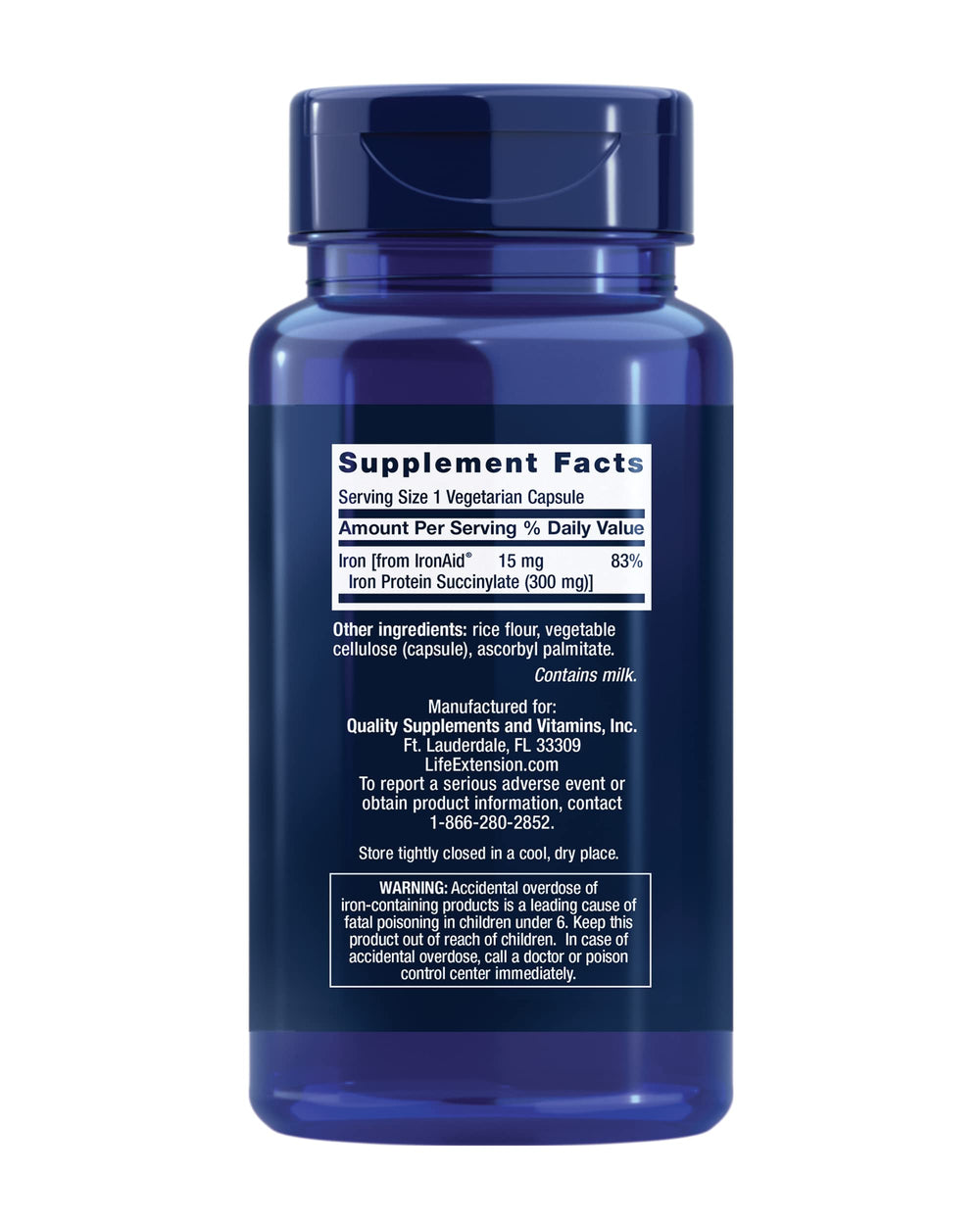 Life Extension Iron Protein Plus, 300 mg, 100 Count