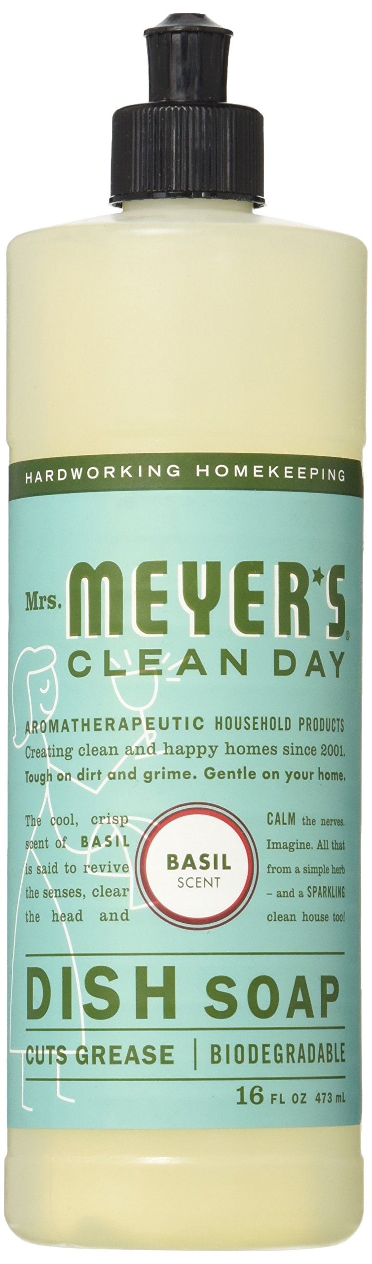 Mrs. MEYER'S Dish Soap, Basil, 16 fl oz