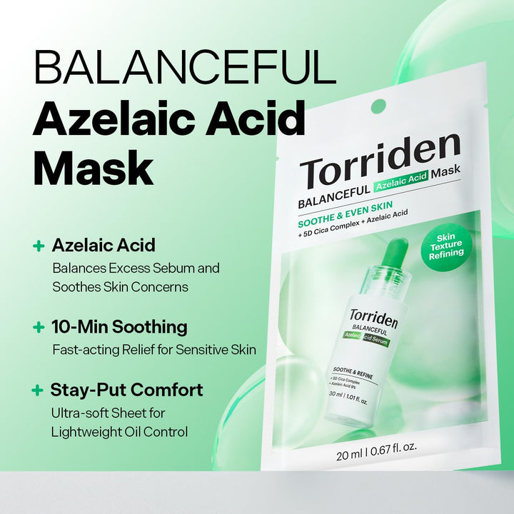 Torriden Balanceful Cica Facial Mask, 10 Count