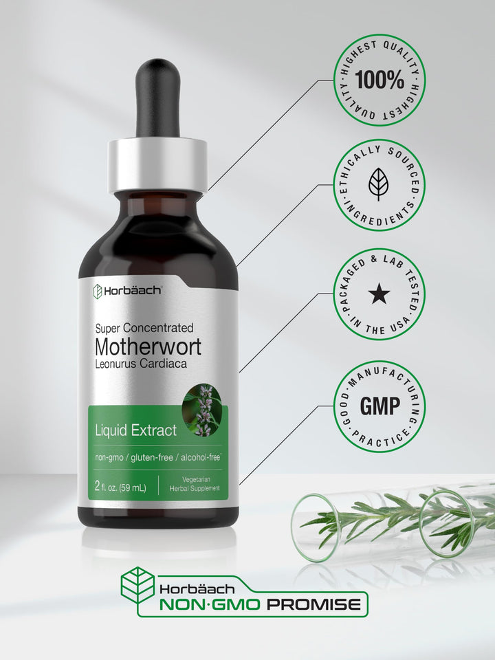 Horbäach Motherwort Herb Extract, Low Alcohol Liquid, 2 fl oz