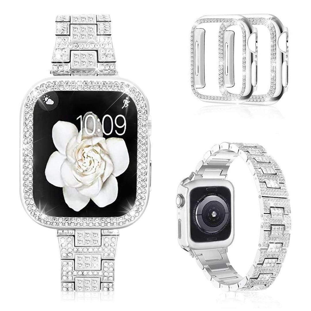 Mosonio Apple Watch Band And Case, AA-silver, 49mm