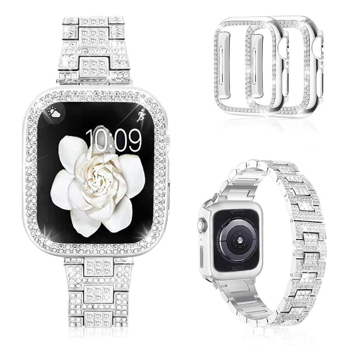 Mosonio Apple Watch Band And Case, AA-silver, 49mm