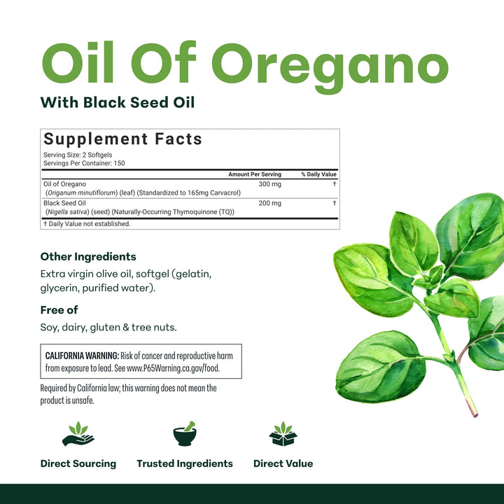 Micro Ingredients Oil of Oregano Softgels, 6000 mg, 300 Count