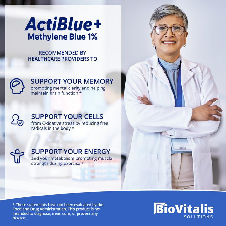 Biovitalis Solutions Actiblue+ Methylene Blue, 1%, 2 fl oz