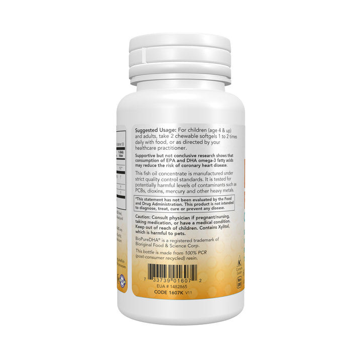 NOW DHA Kids 100 mg, Fruit Flavor, 60 Count