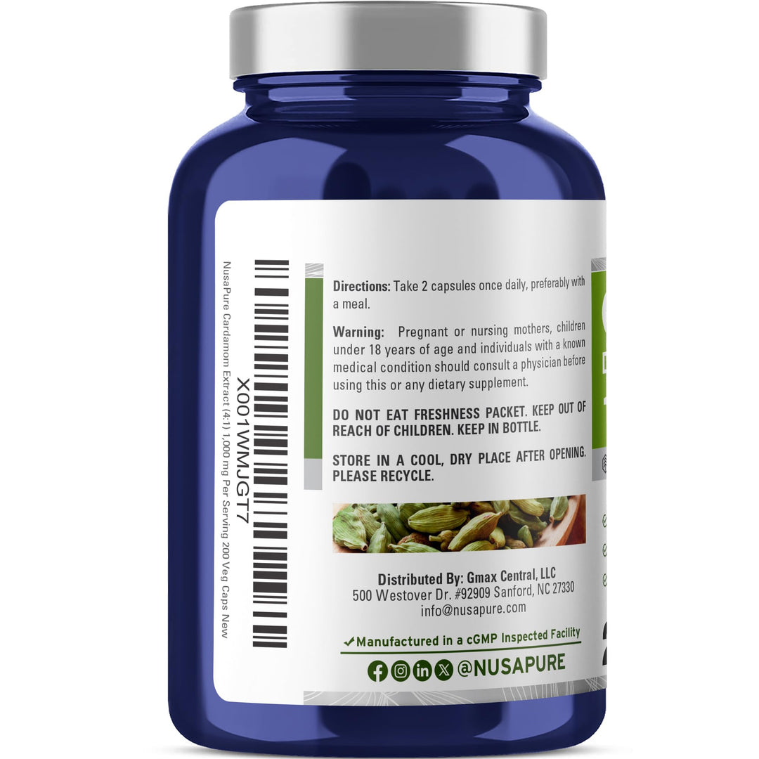 NusaPure Cardamom Extract, 4000 mg, 200 Count