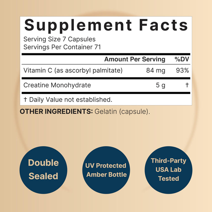 NatureBell Creatine Monohydrate Capsules, Unflavored, 500 Count