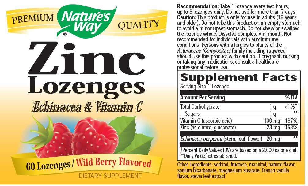 Nature's Way Zinc Lozenges, 60 Count