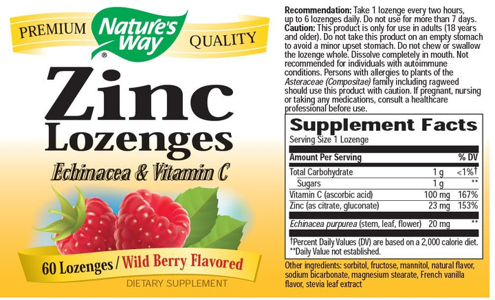 Nature's Way Zinc Lozenges, 60 Count