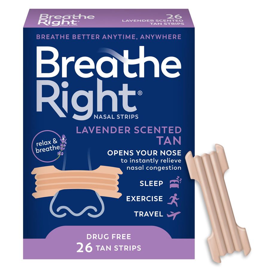 Breathe Right Nasal Strips, Extra Strength, Lavender, 26 Count