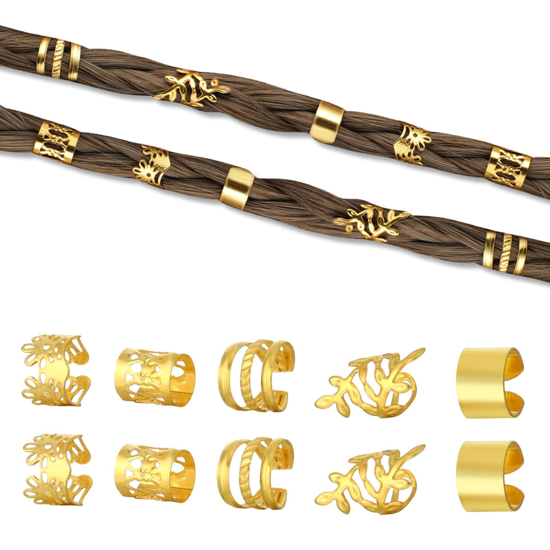 Prasacco Hair Jewelry, Gold, 50 Count