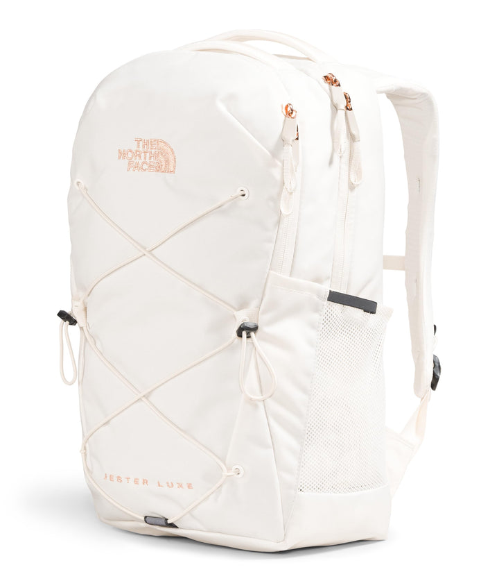 The North Face Jester Luxe Everyday Laptop Backpack, Gardenia White/Burnt Coral Metallic, One Size