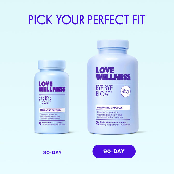 Love Wellness Bye Bye Bloat Digestive Enzymes Supplement, 60 Count
