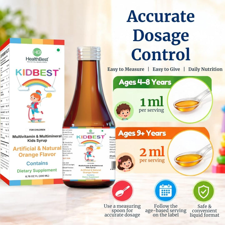 HealthBest Kidbest Multivitamin Syrup, 200 ml