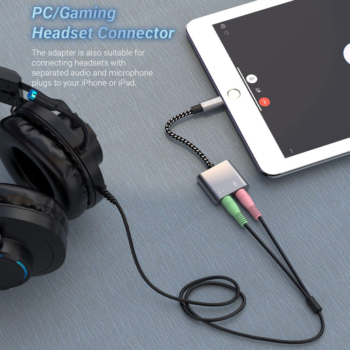 Cubilux Lightning to 3.5mm TRS Microphone Adapter, Lightning Version