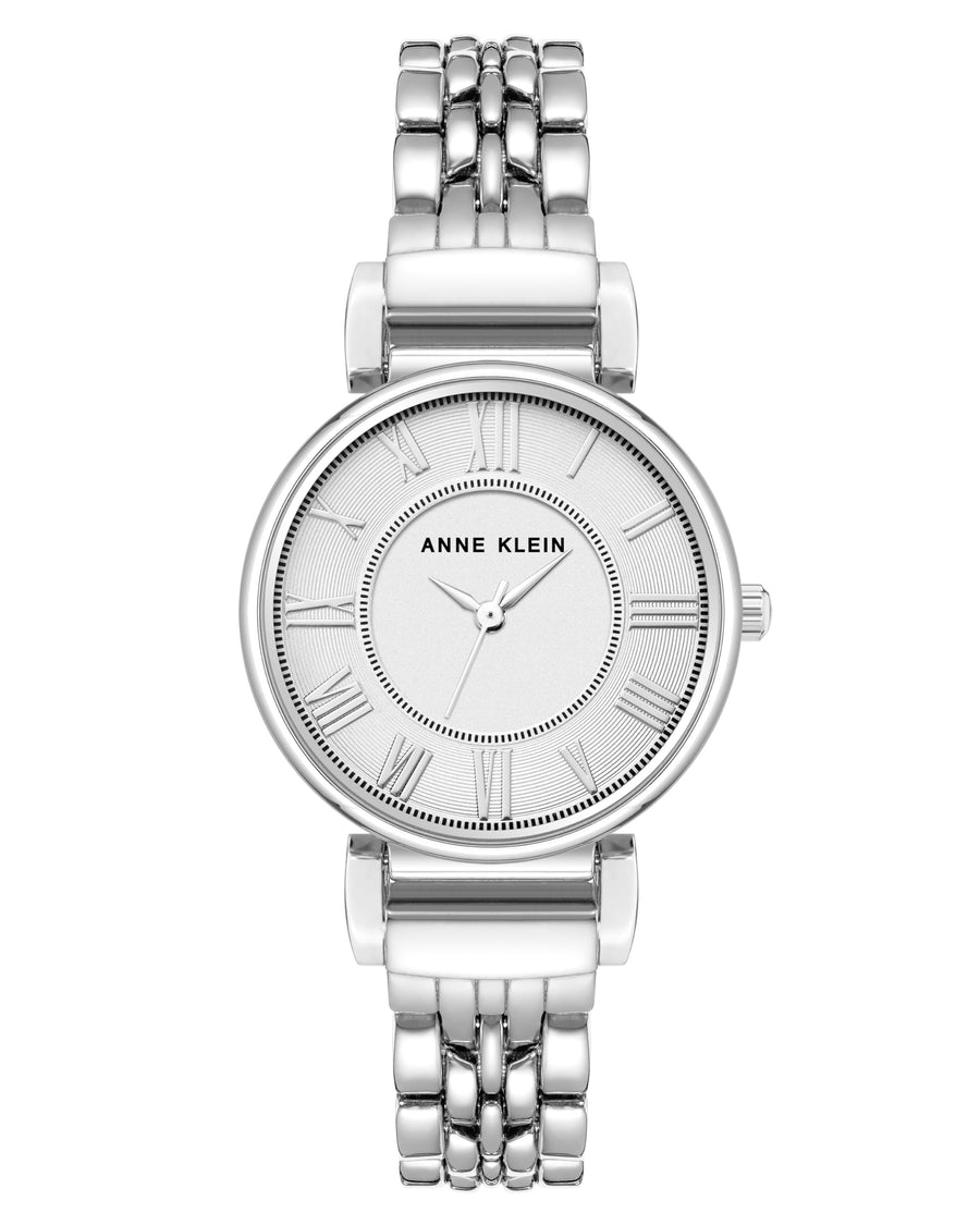 Anne Klein Women's Quartz Dress Watch, Silver, Metal Strap