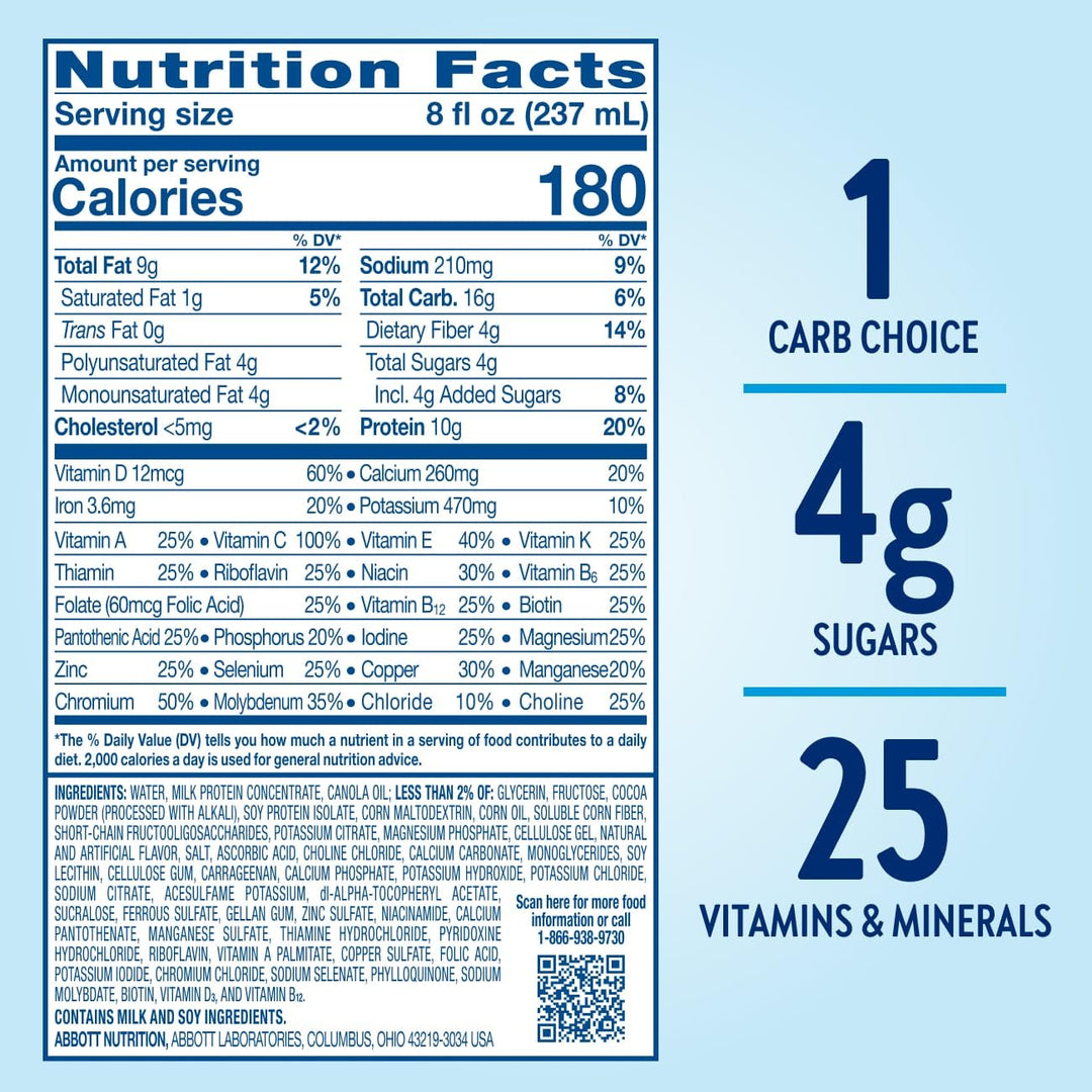 Glucerna Original Nutritional Shake, Rich Chocolate, 8 fl oz, 24 Count