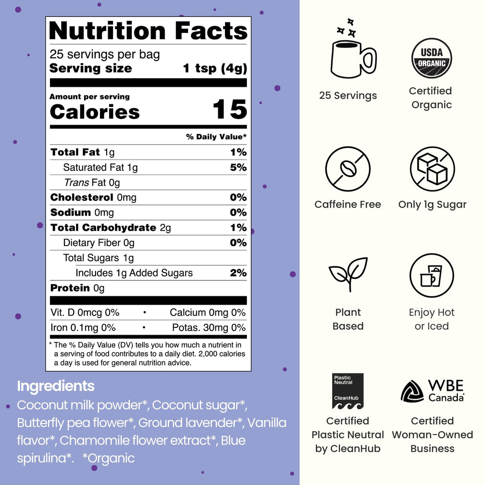 Blume Blue Lavender Superfood Latte, 25 Servings
