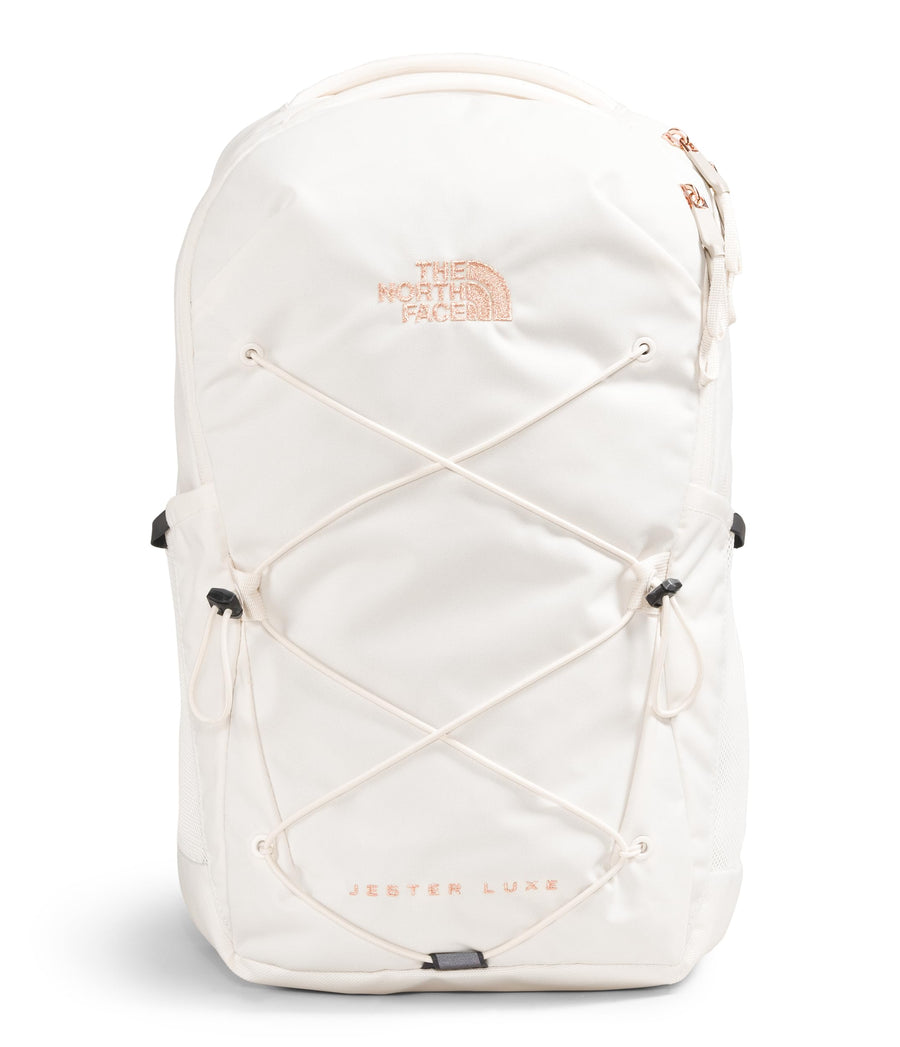 The North Face Jester Luxe Everyday Laptop Backpack, Gardenia White/Burnt Coral Metallic, One Size