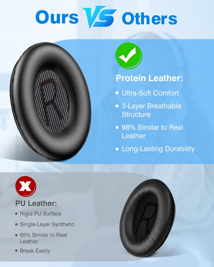 Link Dream Ear Pads for Bose Quiet Comfort 35, Black
