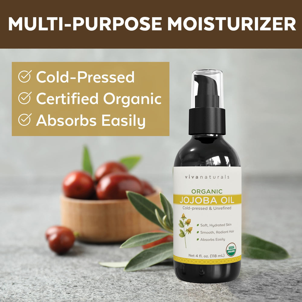 Viva Naturals Organic Jojoba Oil, 4 fl oz