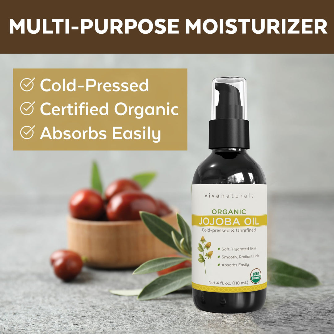 Viva Naturals Organic Jojoba Oil, 4 fl oz