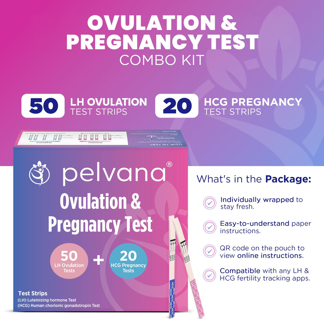 Pelvana Ovulation And Pregnancy Test Strip Combo Kit, 50 Count, 20 Count