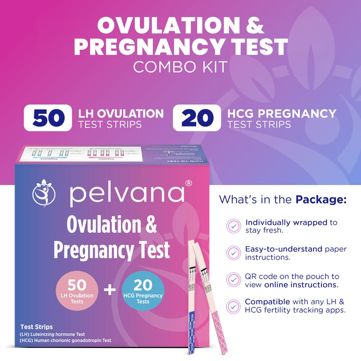 Pelvana Ovulation And Pregnancy Test Strip Combo Kit, 50 Count, 20 Count