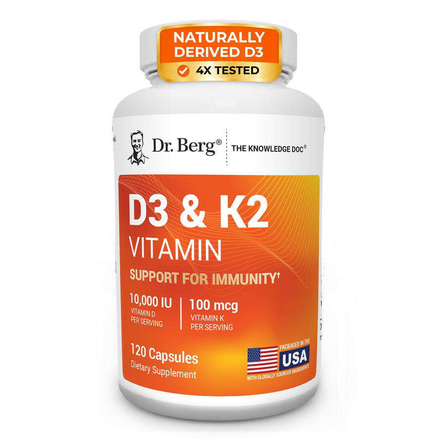 Dr. Berg Nutritionals D3 & K2 Vitamin Supplement, 120 Count