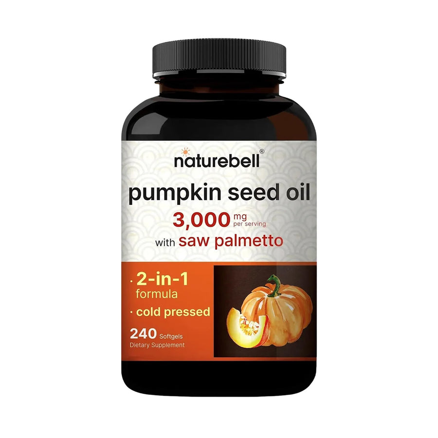 NatureBell Virgin Pumpkin Seed Oil with Saw Palmetto, 3,000mg, 240 Count