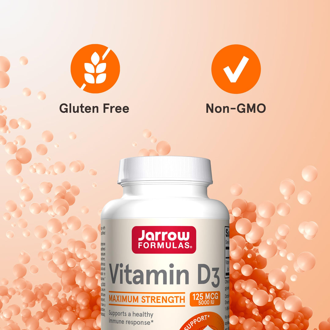 Jarrow Formulas Vitamin D3, 125 mcg (5,000 IU), 100 Count