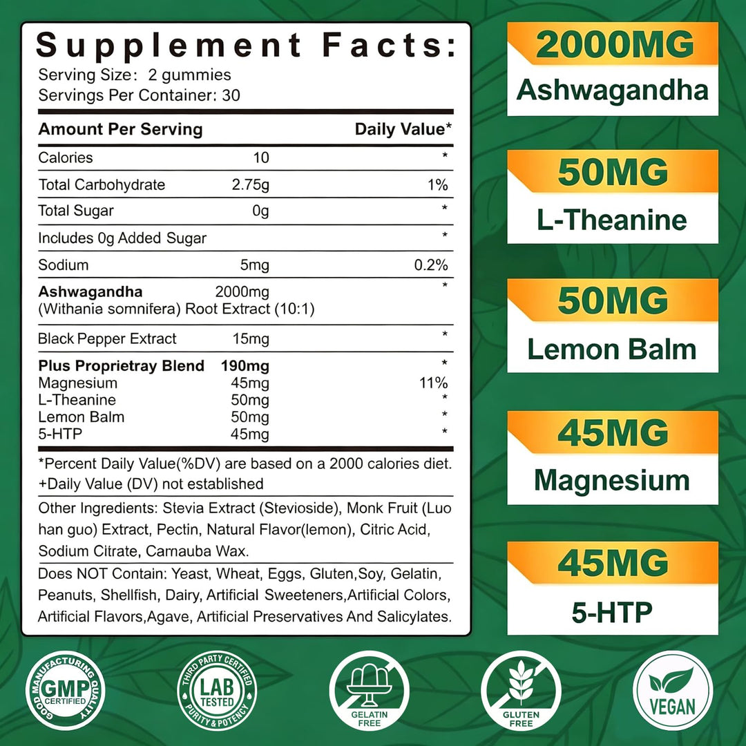 NEVISS Ashwagandha Gummies, 2000 mg, 120 Count