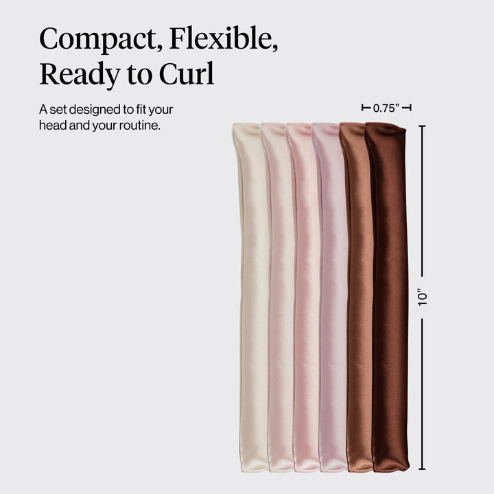 Kitsch Satin Flexi Rods Heatless Curling Rod, Rosewood, 6 Count