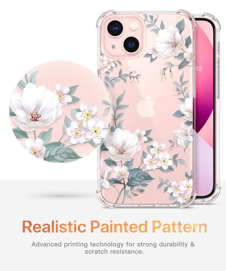 GVIEWIN iPhone 13 Case, Magnolia White, 6.1 in