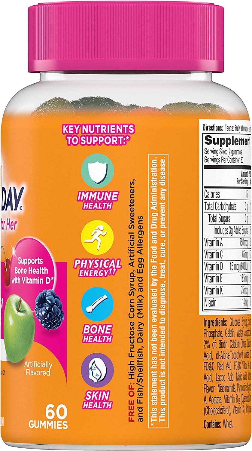 One A Day VitaCraves Teen Multi For Her Gummies, 60 Count