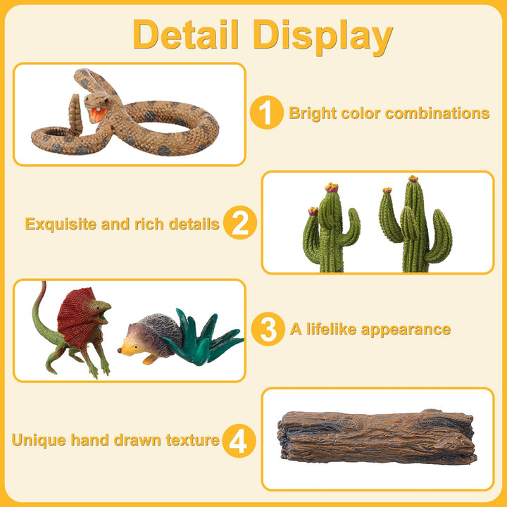 AENIMELY Desert Animal Figurines Set, 23 Count