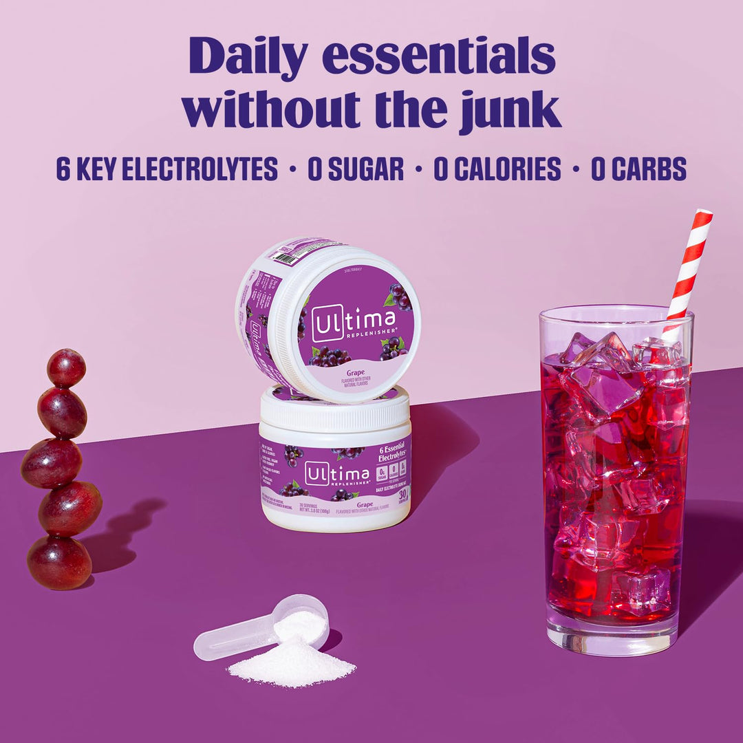 Ultima Replenisher Electrolyte Powder, Grape, 30 Count