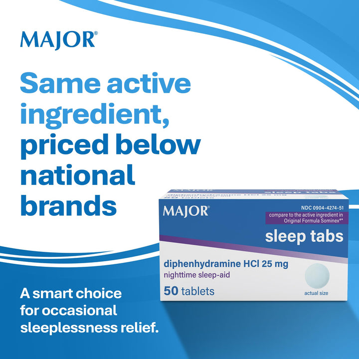 Sleep Tabs Night Sleep Aid Tablets, 50 Count, Pack of 6