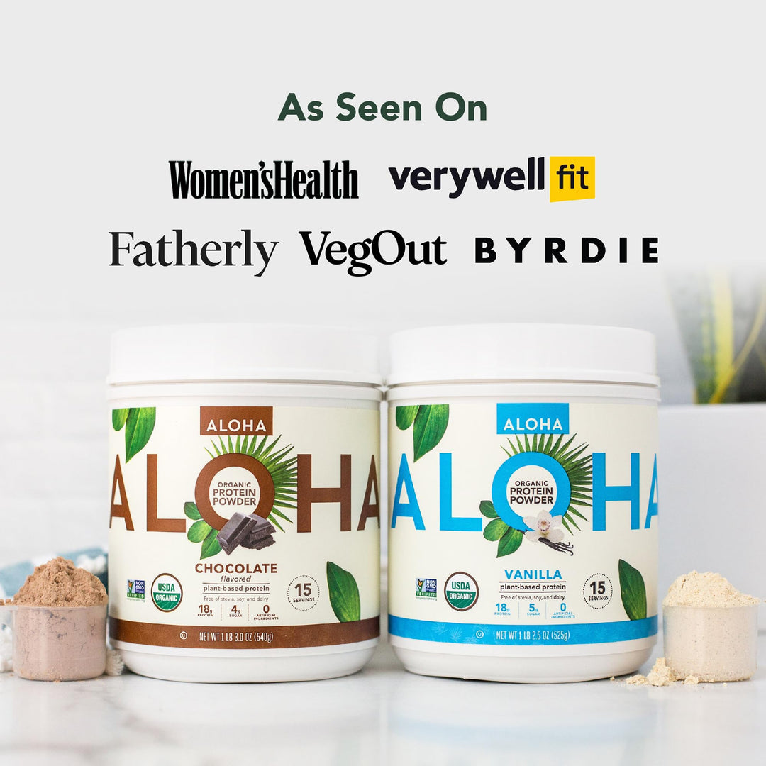 ALOHA Organic Plant Based Protein Powder, Chocolate, 19.6 oz