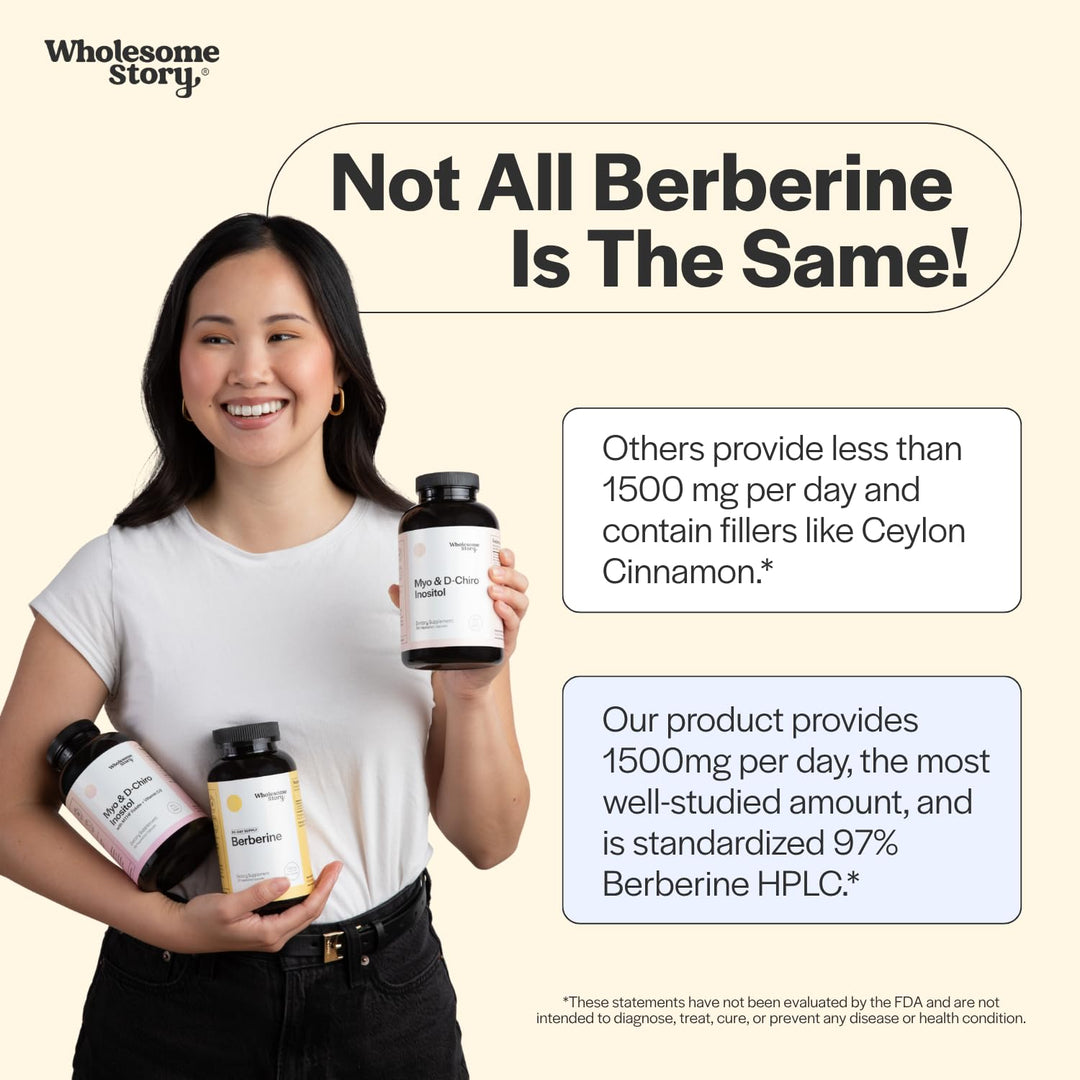 Wholesome Story Berberine HCl Capsules, 1500 mg, 90 Count