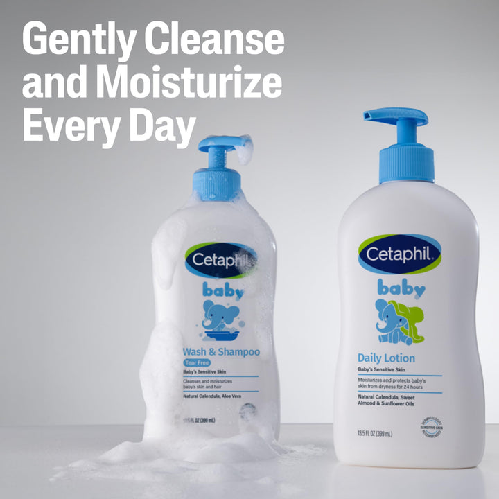Cetaphil Baby Wash And Shampoo With Body Lotion, 2 Count