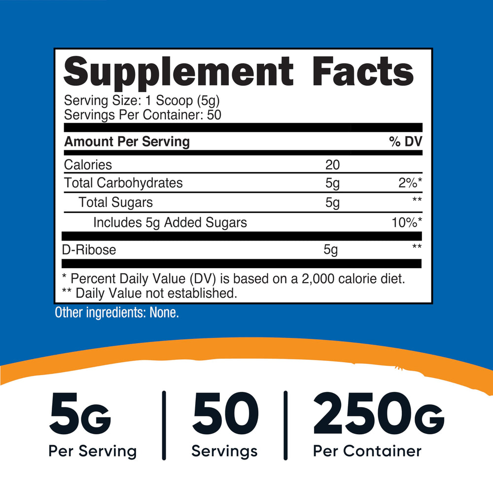 Nutricost D-Ribose Powder, 250 g