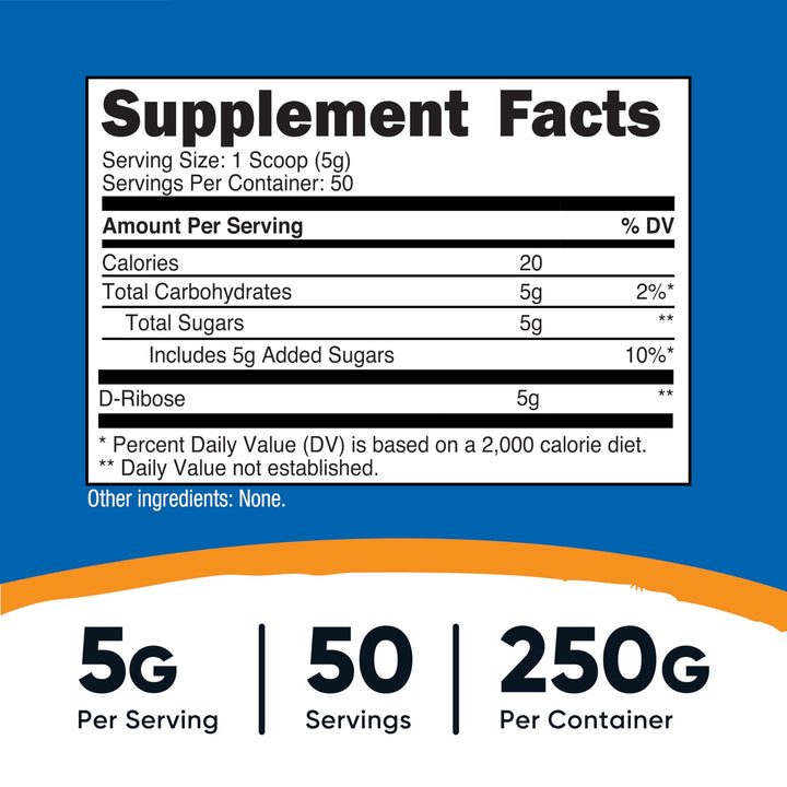 Nutricost D-Ribose Powder, 250 g