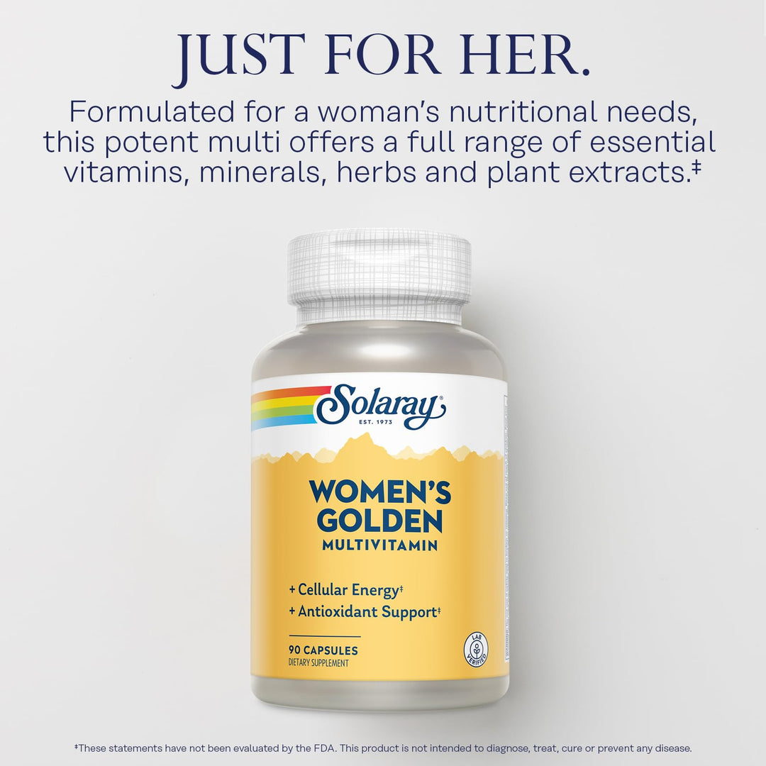 SOLARAY Women's Golden Multivitamin Capsules, 90 Count