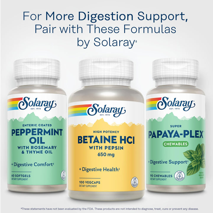 Solaray HCl With Pepsin, 650 mg, 100 Count