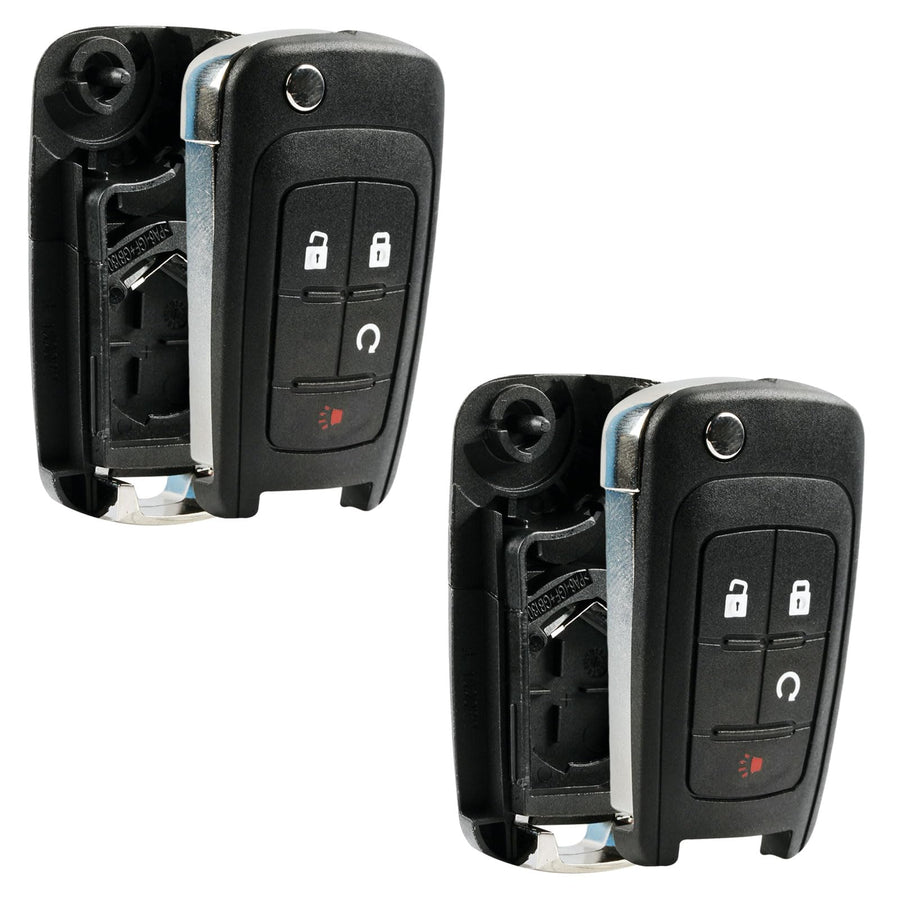 USARemote Key Fob Keyless Entry Remote Flip Shell Case And Pad, Set of 2